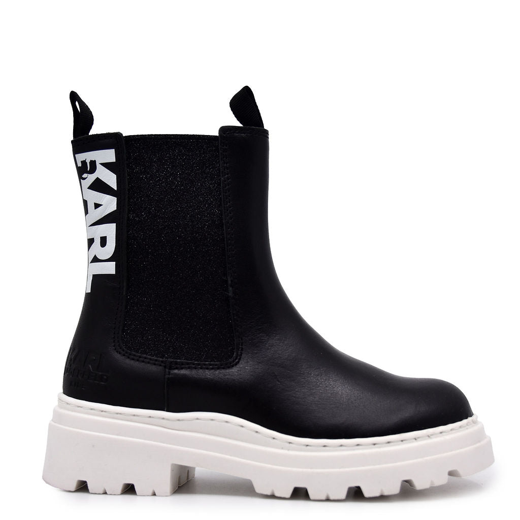 Karl Lagerfeld Elastic Slip On Boot Tassel Children Shoes