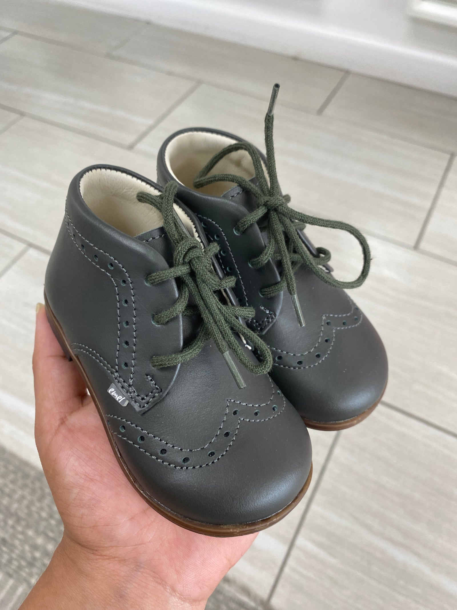 Emel Green Wingtip Baby Bootie-Tassel Children Shoes