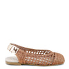 Papanatas Bronze Basketweave Squaretoe Mule-Tassel Children Shoes