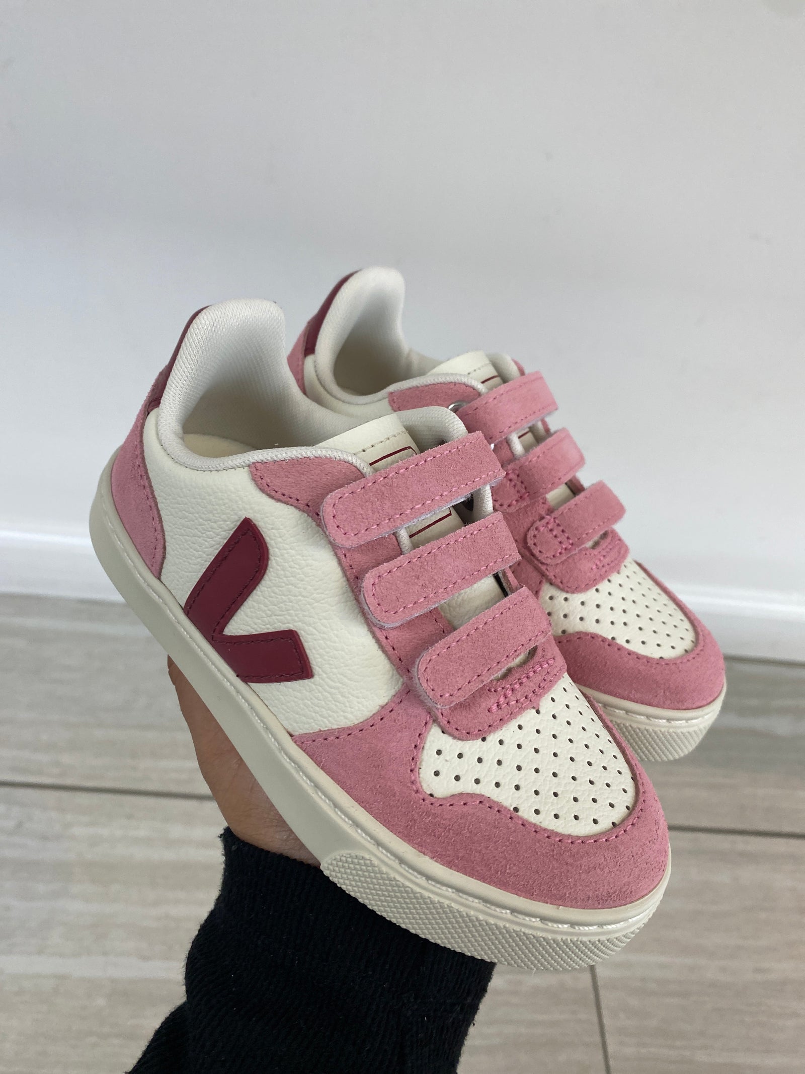 Veja Marsala Mary Velcro Sneaker-Tassel Children Shoes