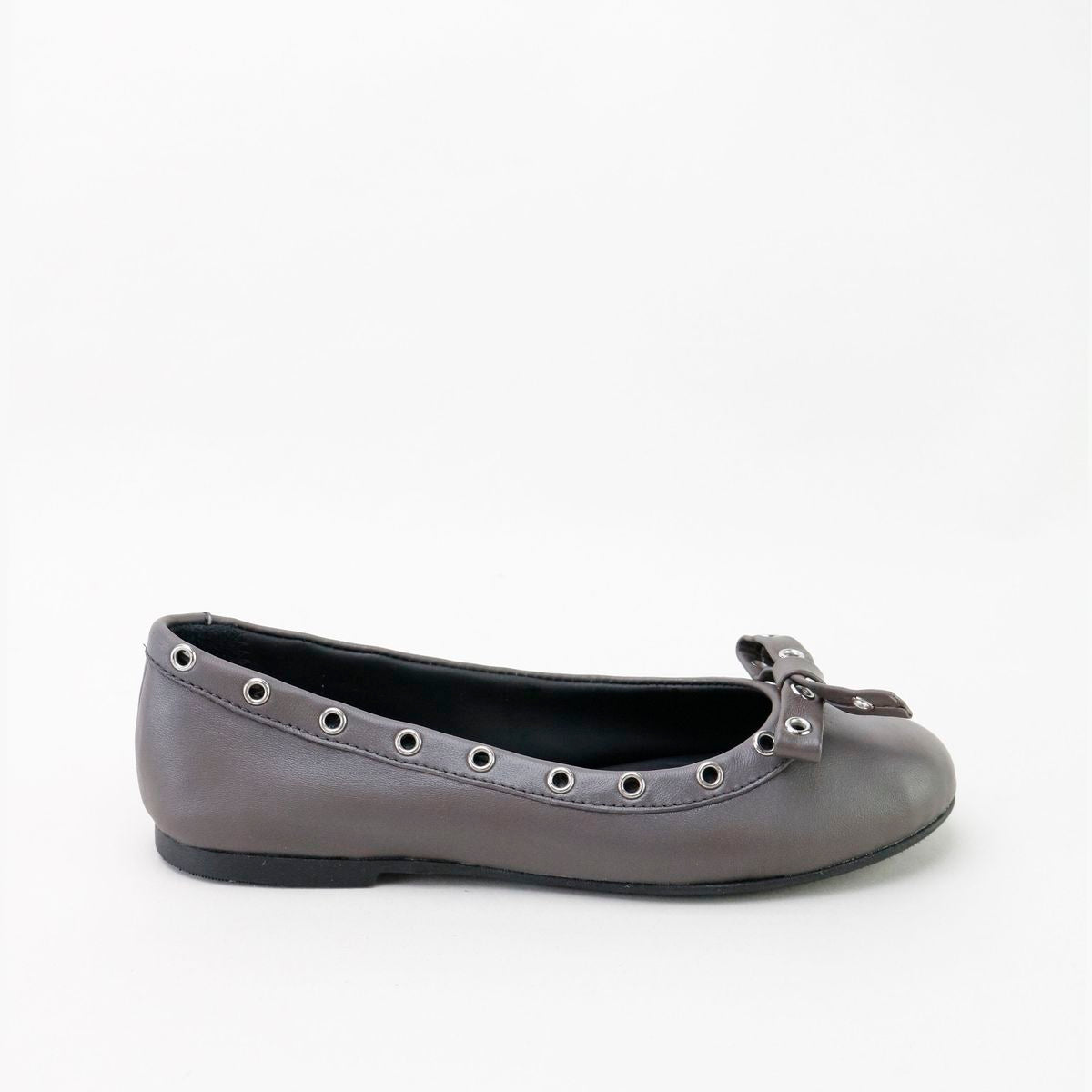 Papanatas Charcoal Rivet Ballet Flat-Tassel Children Shoes
