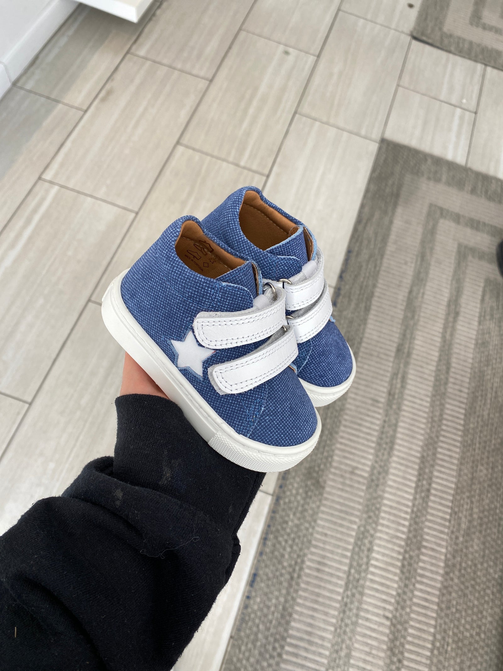 Atlanta Mocassin Denim and White Star Baby Sneaker-Tassel Children Shoes