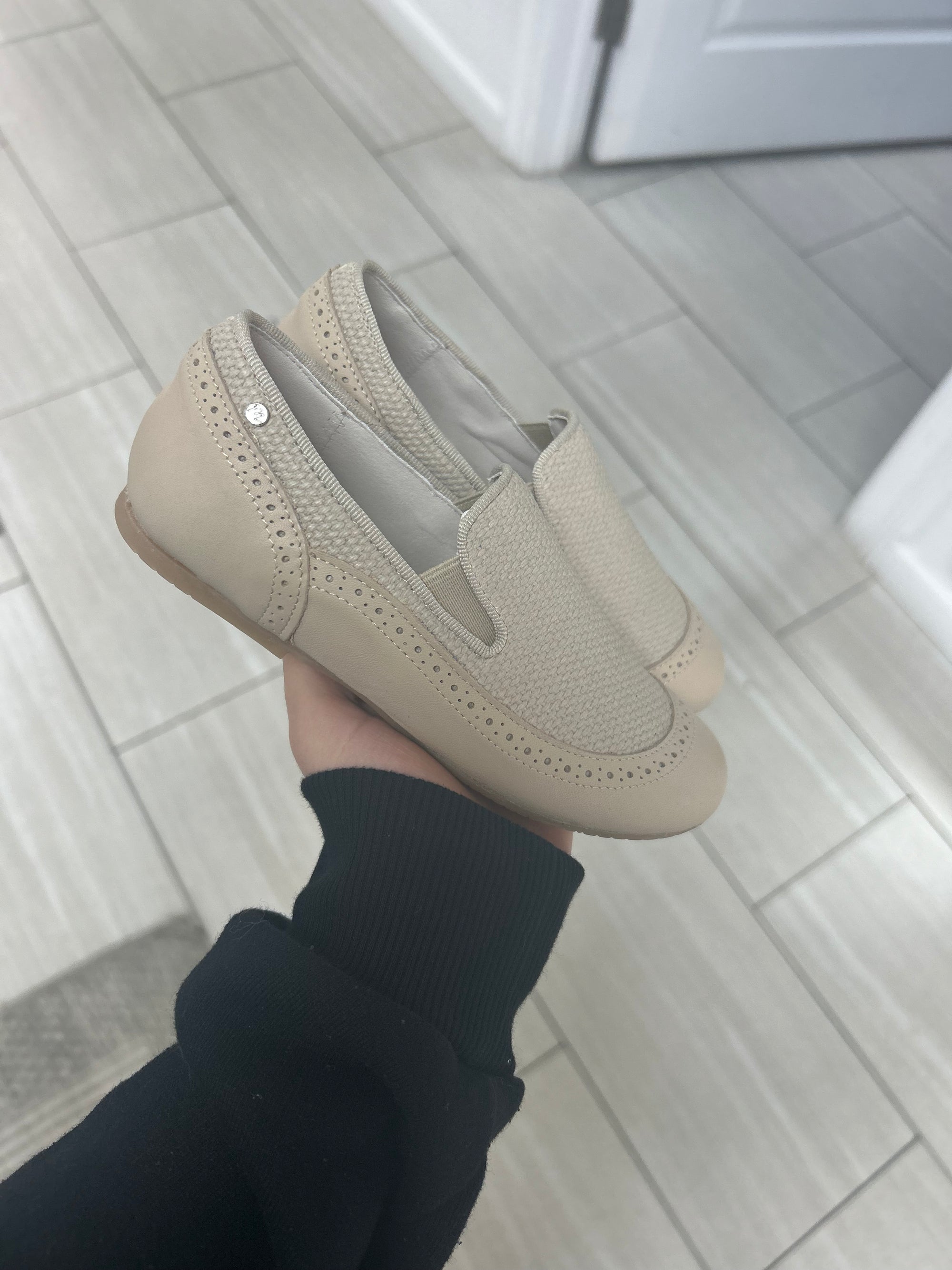 Manuela Sand Weave Cap Smoking Loafer-Tassel Children Shoes
