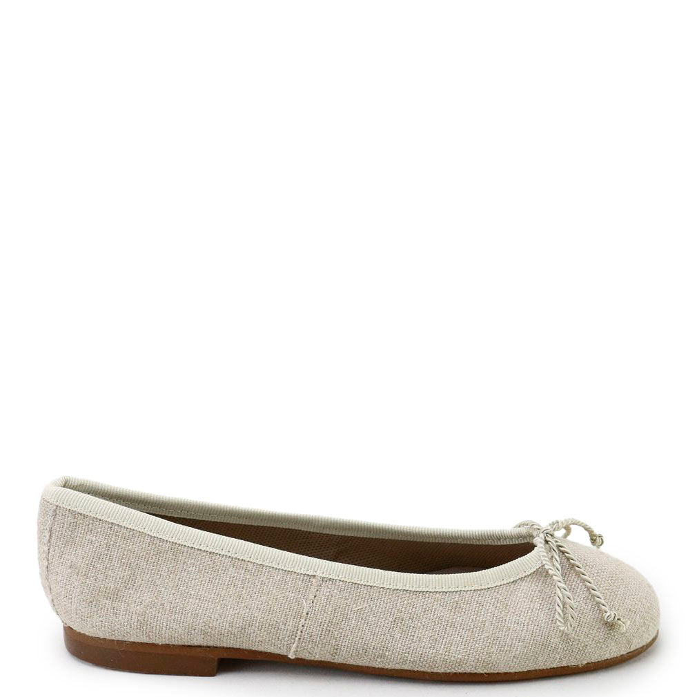 Papanatas Natural Linen Ballet Flat-Tassel Children Shoes