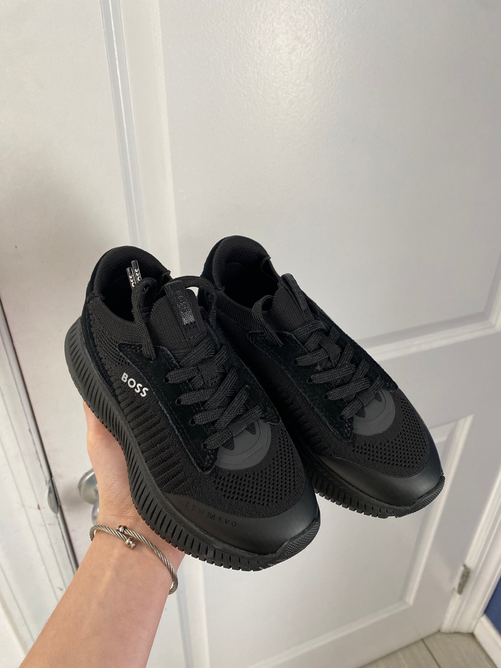 Hugo Boss Black Stretch Sneaker-Tassel Children Shoes