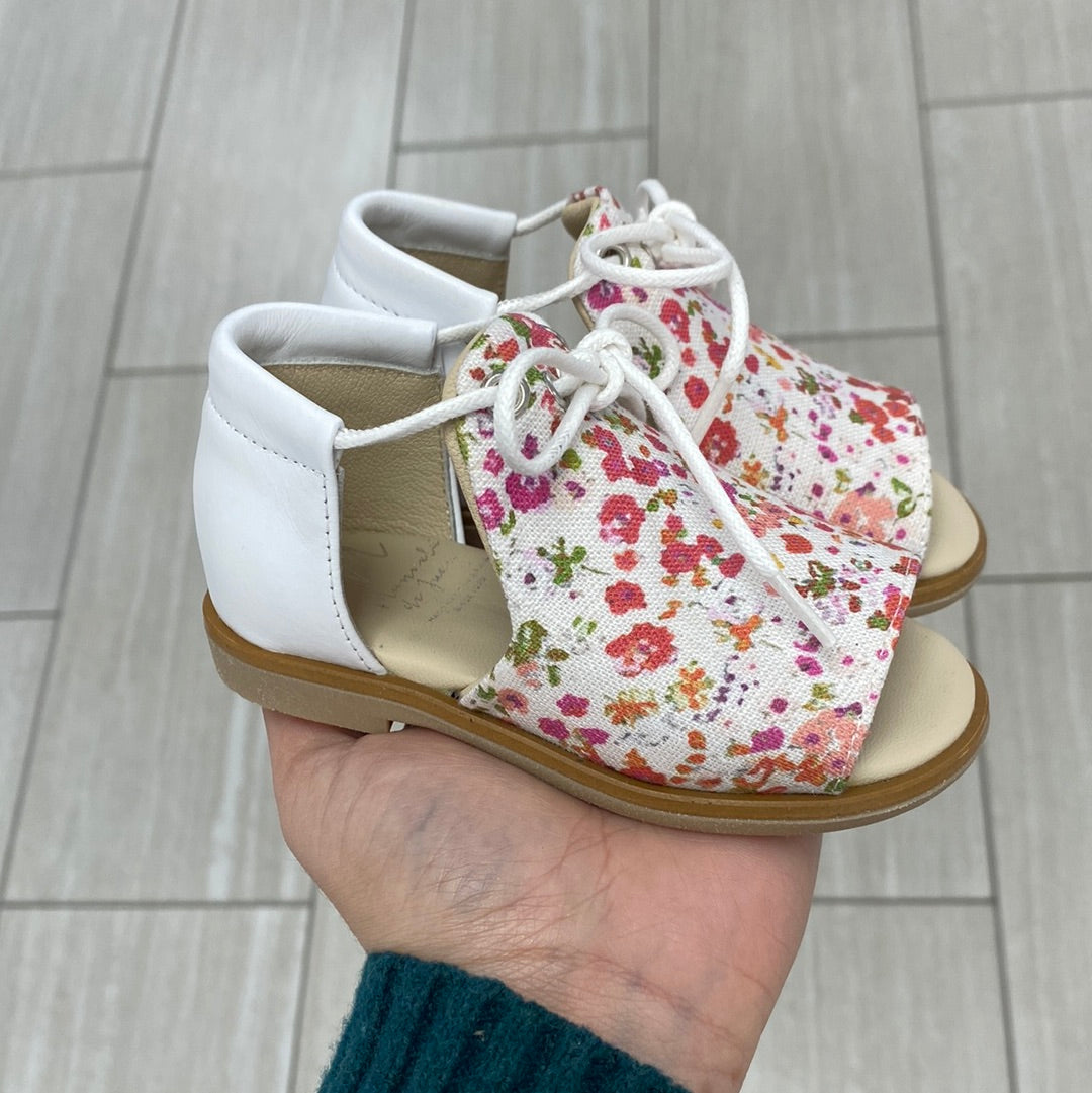 Manuela White Flower Lace Baby Sandal-Tassel Children Shoes