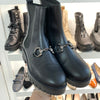 Spain+Co Black Buckle Elastic Bootie-Tassel Children Shoes