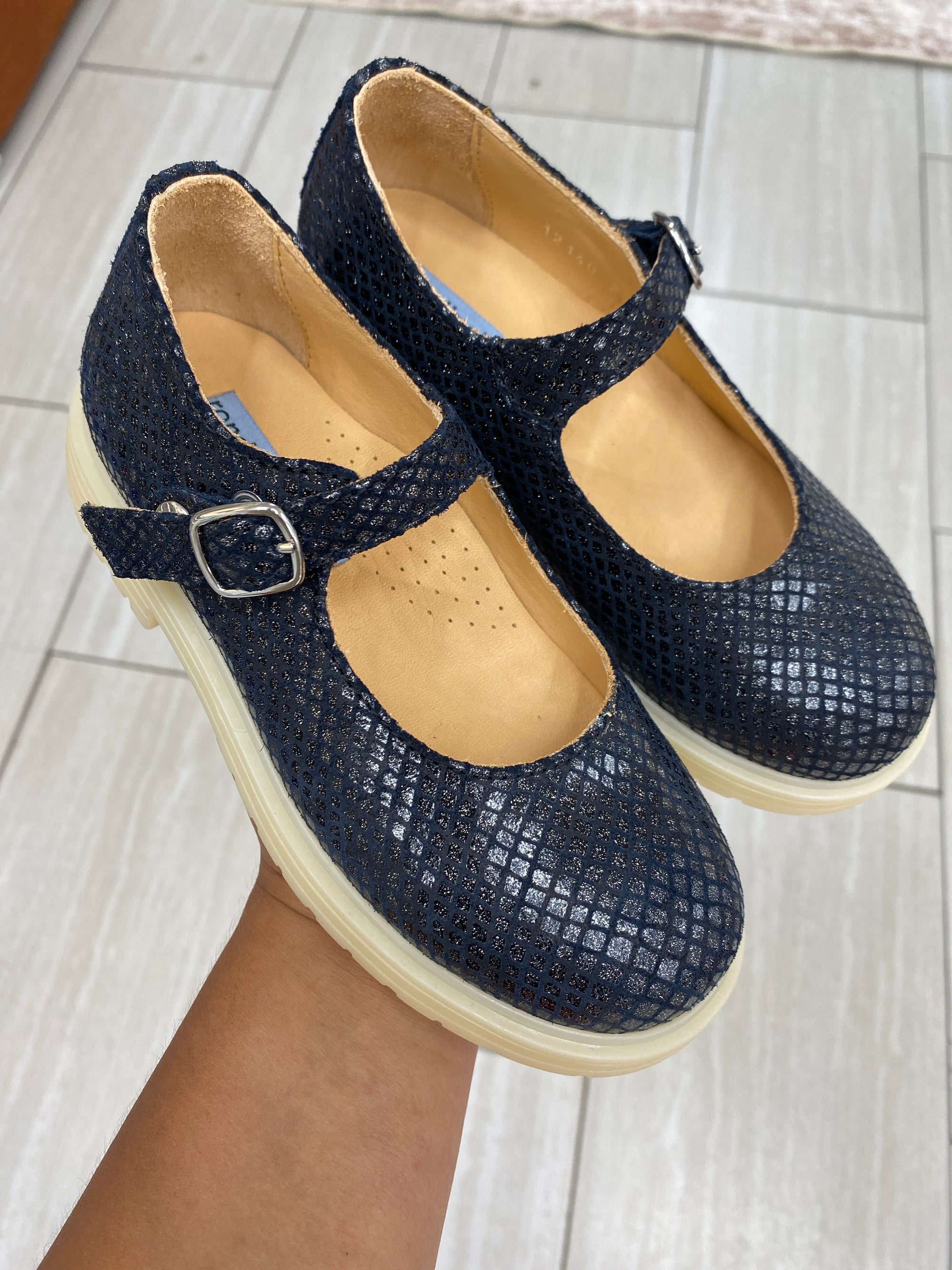 Rondinella Black Sparkle Chunky Mary Jane