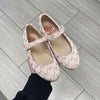 Blublonc Pink Heart Tweed Mary Jane-Tassel Children Shoes