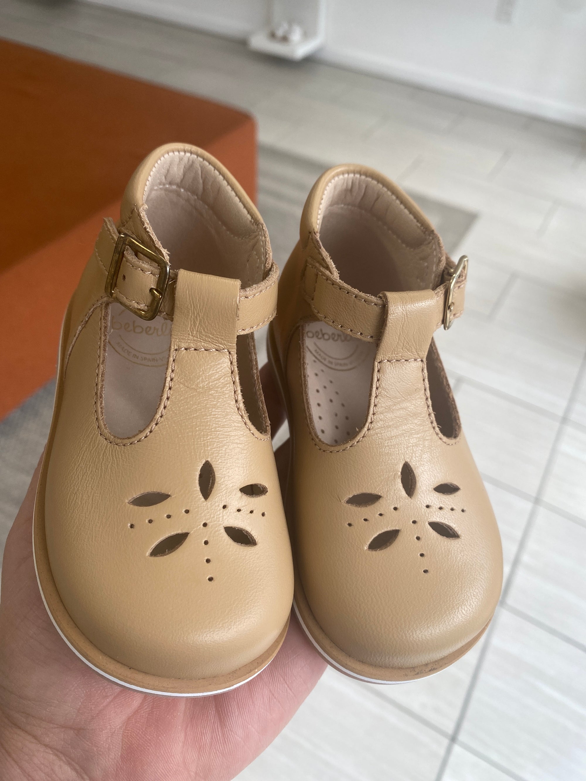 Beberlis Camel Perforated Baby Shoe-Tassel Children Shoes