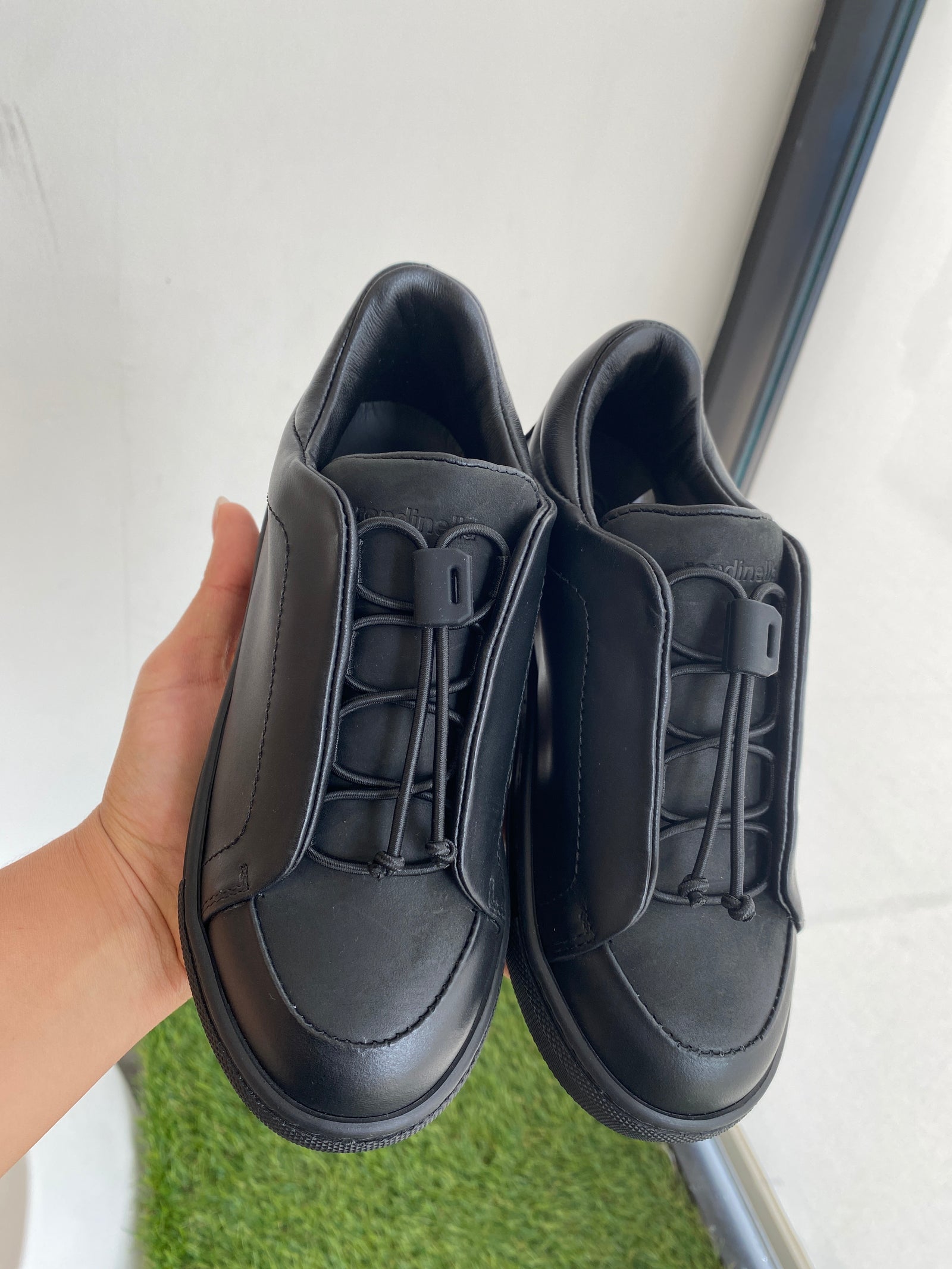 Rondinella Black Elastic Dress Sneaker-Tassel Children Shoes