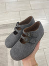 Pepe Gray Wool Double Strap Mary Jane-Tassel Children Shoes