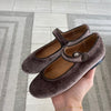 Papanatas Cafe Velvet Mary Jane-Tassel Children Shoes