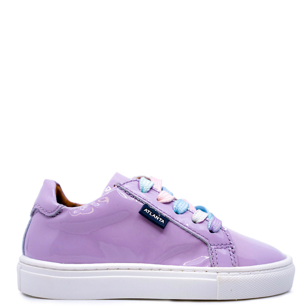Atlanta Mocassin Violet Patent Zipper Sneaker-Tassel Children Shoes