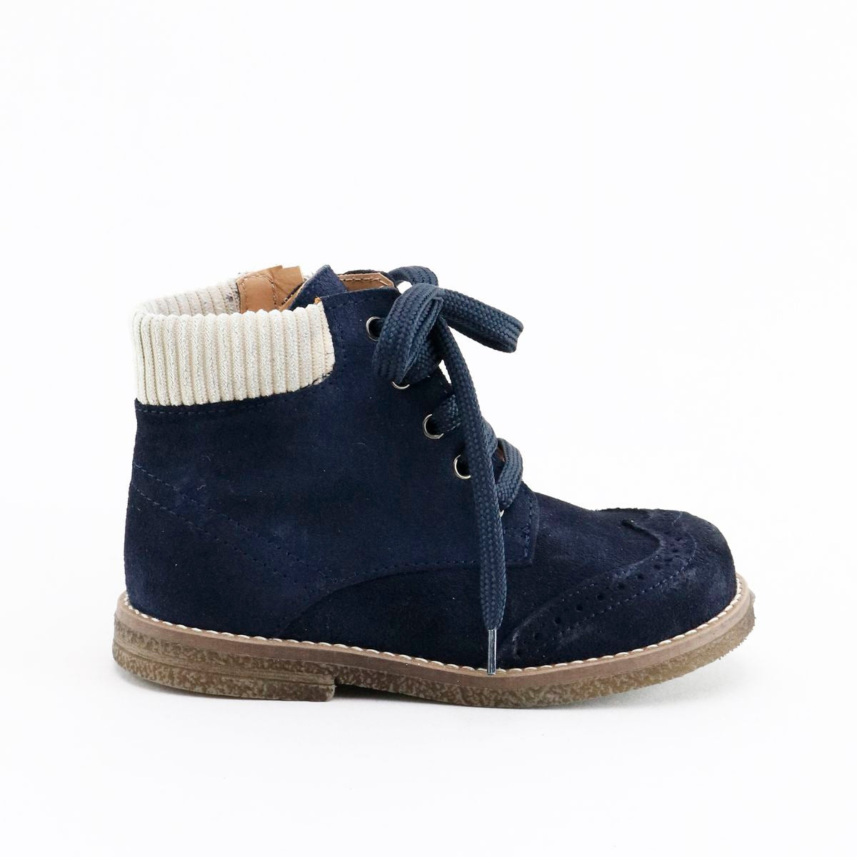 Papanatas Navy Suede Wingtip Bootie-Tassel Children Shoes