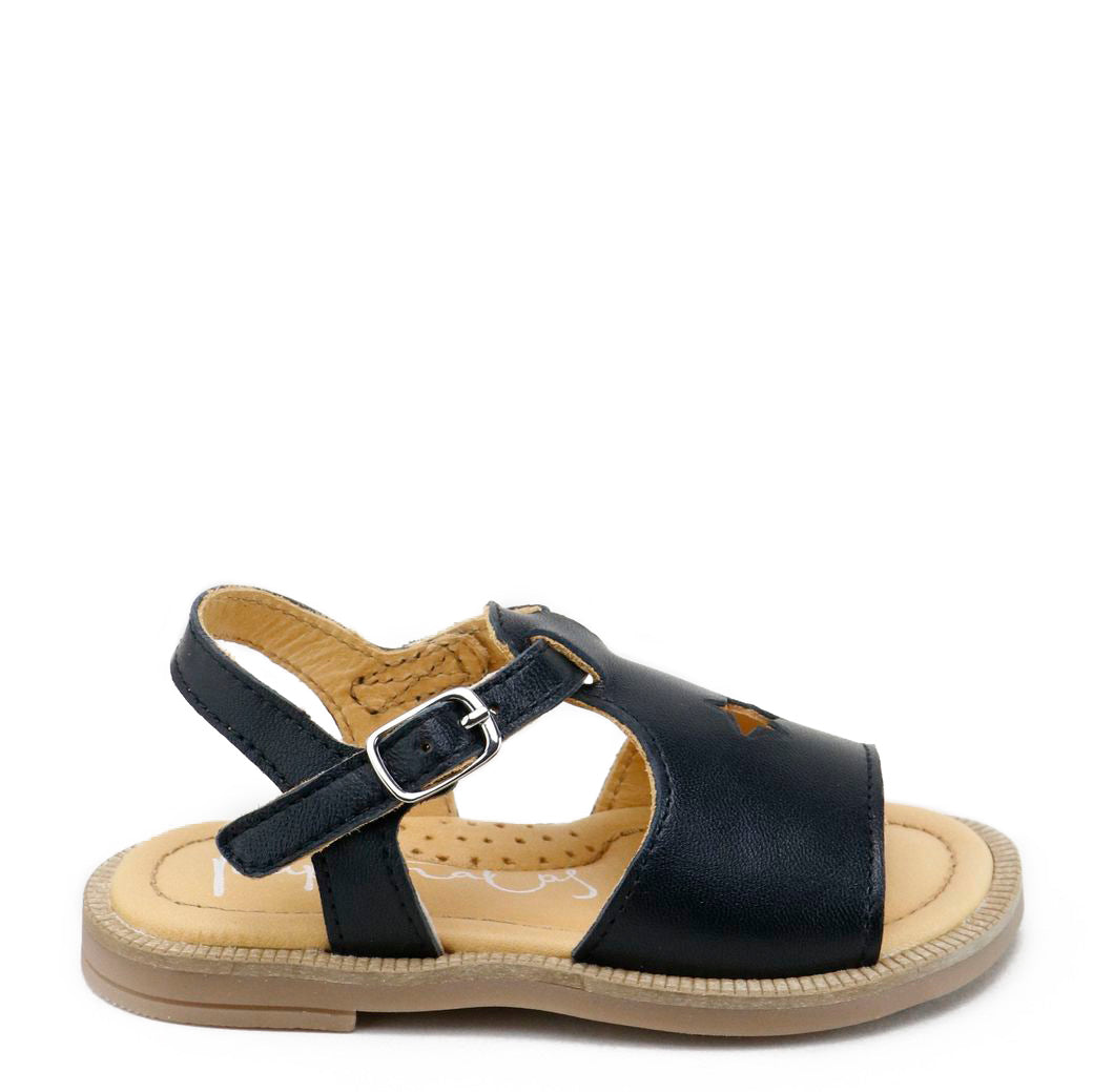 Papanatas Black Star Sandal-Tassel Children Shoes