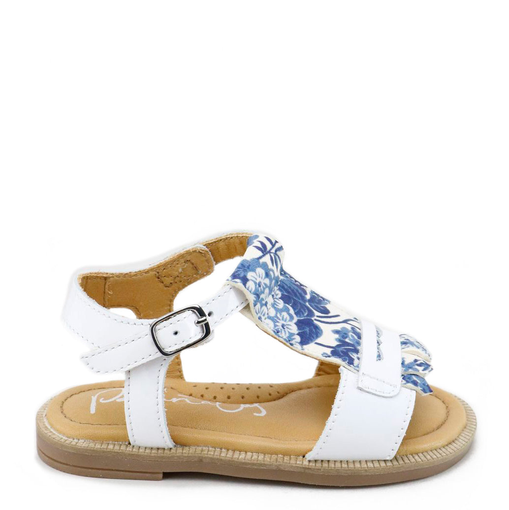 Papanatas White Fringe Floral Sandal-Tassel Children Shoes