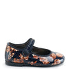 Papanatas Navy and Rust Floral Patent Mary Jane-Tassel Children Shoes