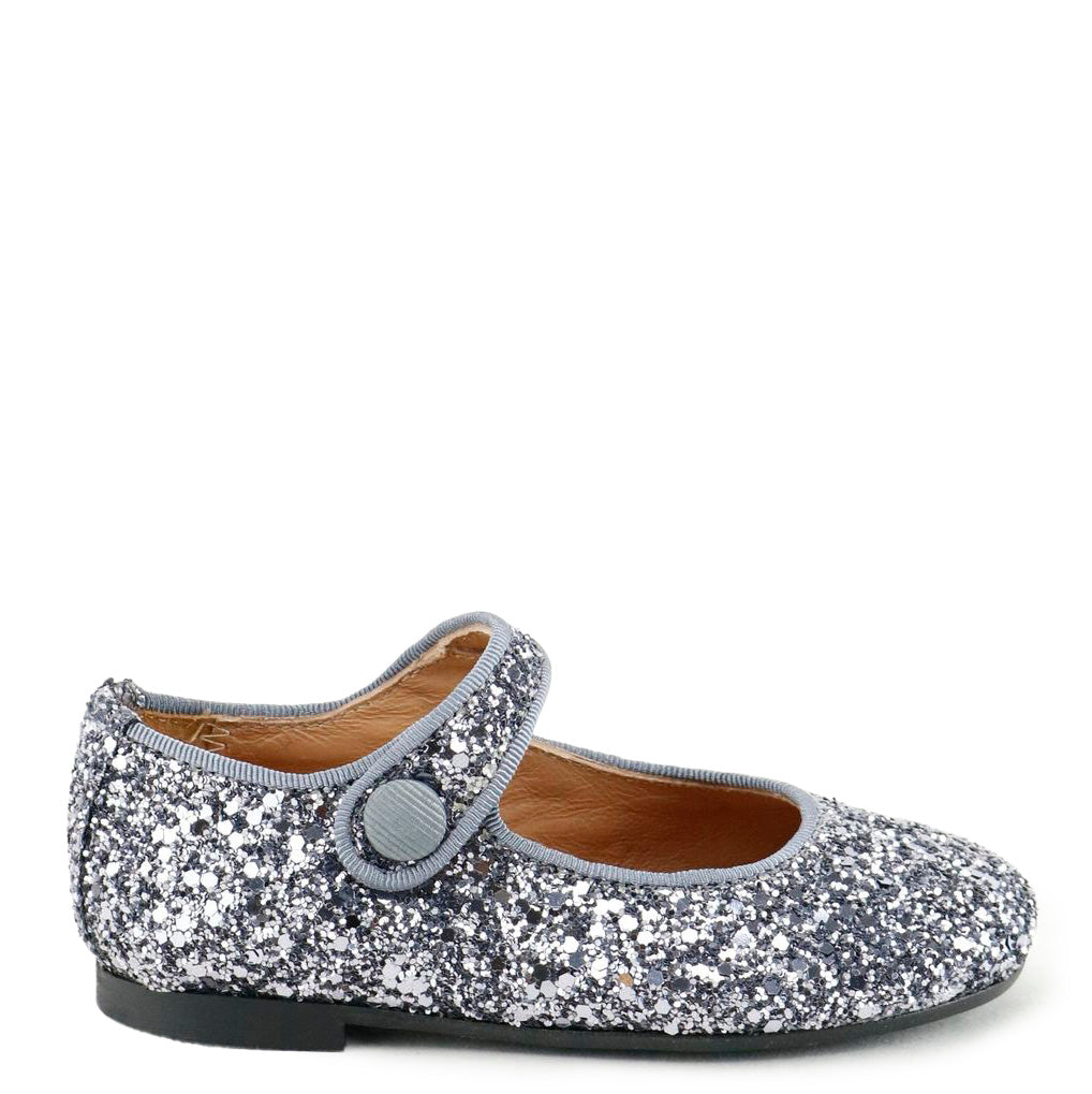 Papanatas Gray Glitter Mary Jane-Tassel Children Shoes