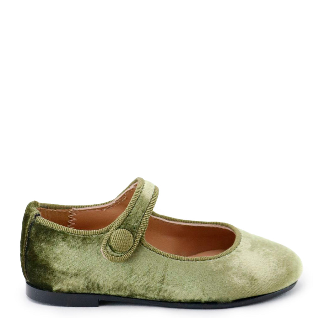 Papanatas Khaki Velvet Mary Jane-Tassel Children Shoes