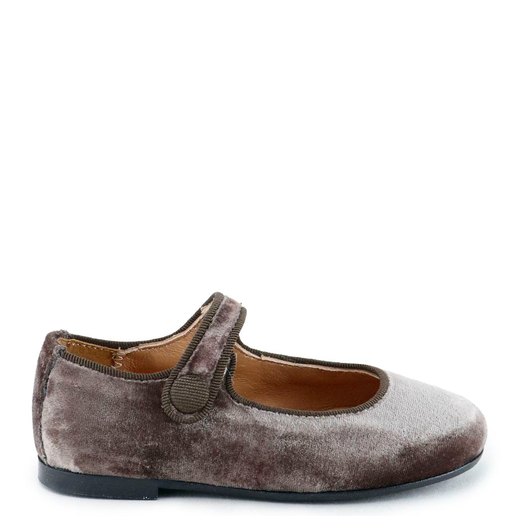 Papanatas Cafe Velvet Mary Jane-Tassel Children Shoes