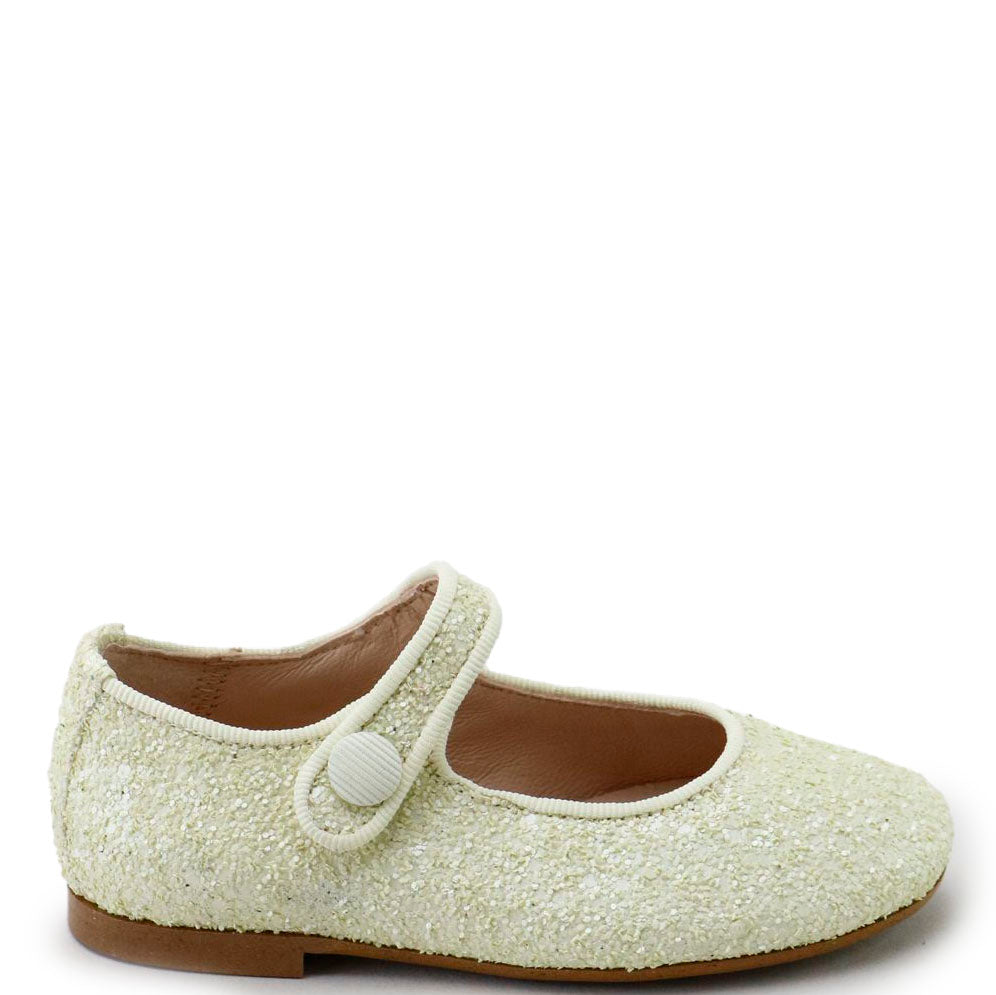 Papanatas Pale Pistachio Glitter Mary Jane-Tassel Children Shoes