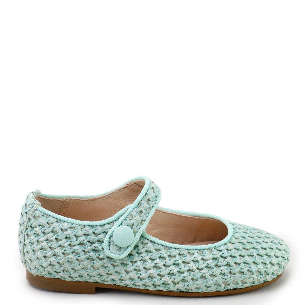 Papanatas Mint Basket Mary Jane-Tassel Children Shoes