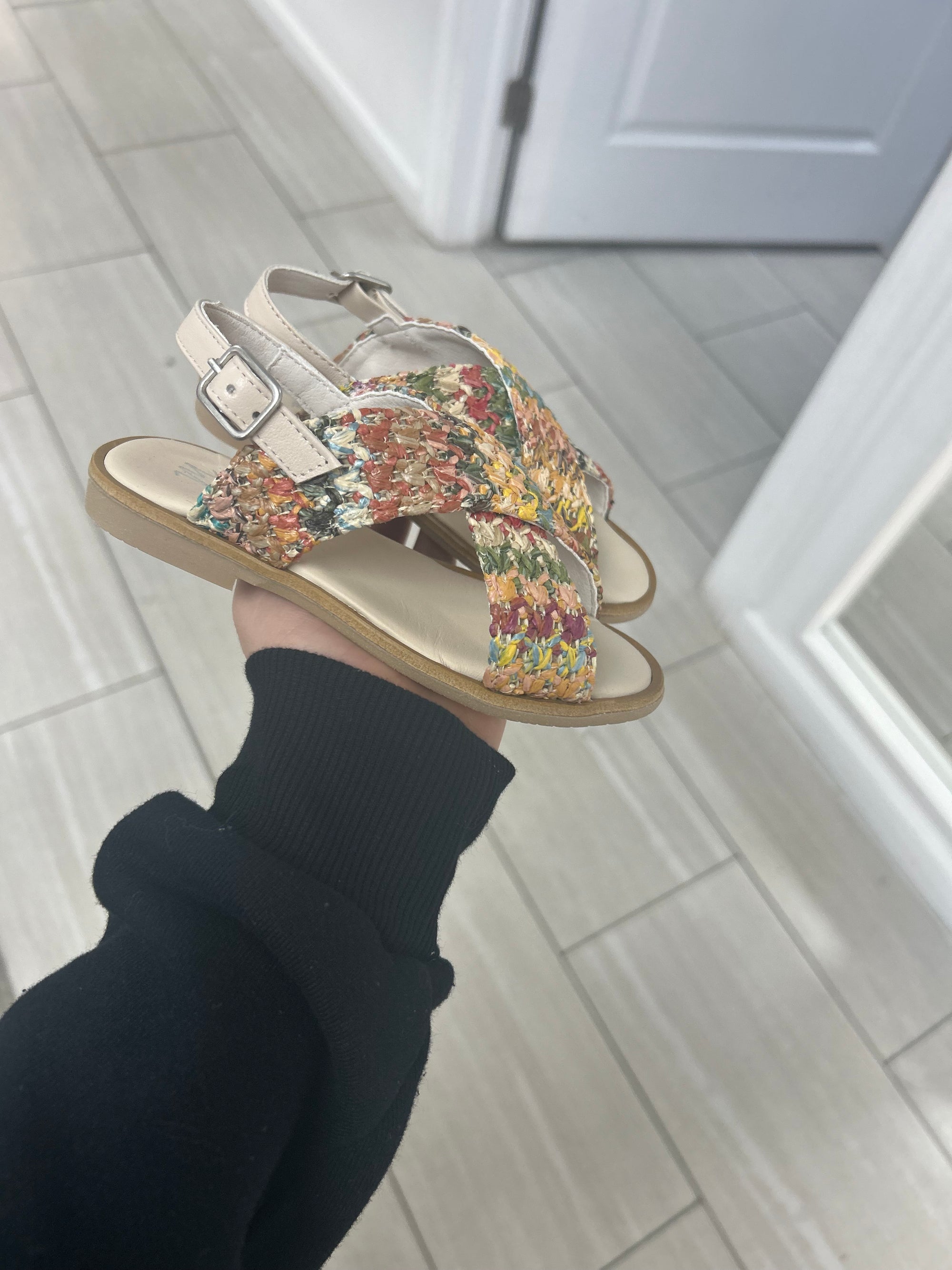 Manuela Multi Crochet Criss Cross Sandal-Tassel Children Shoes