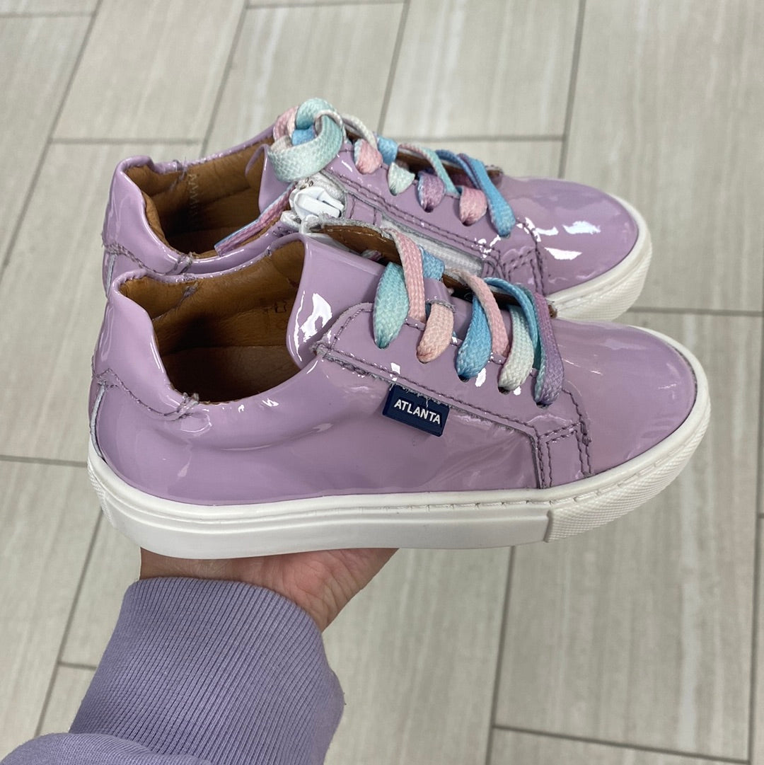 Atlanta Mocassin Violet Patent Zipper Sneaker-Tassel Children Shoes
