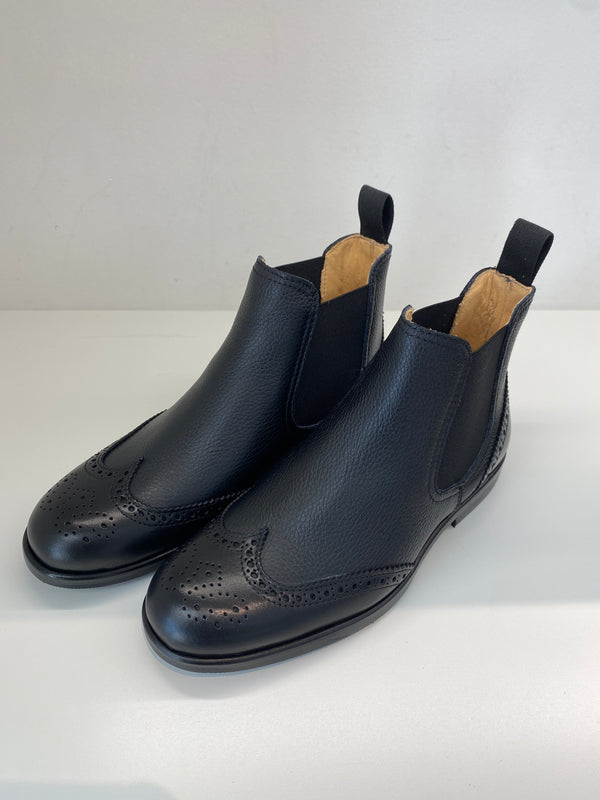 Rondinella Black Wingtip Dress Boot