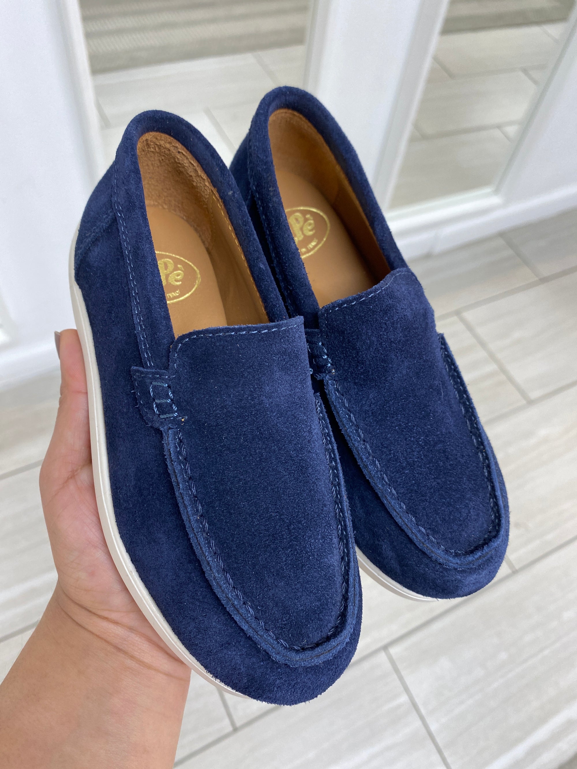 Pepe Navy Suede Loafer-Tassel Children Shoes