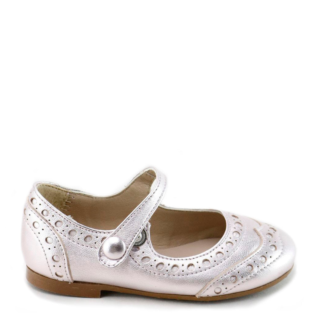 Papanatas Pink Shimmer Wingtip Mary Jane-Tassel Children Shoes