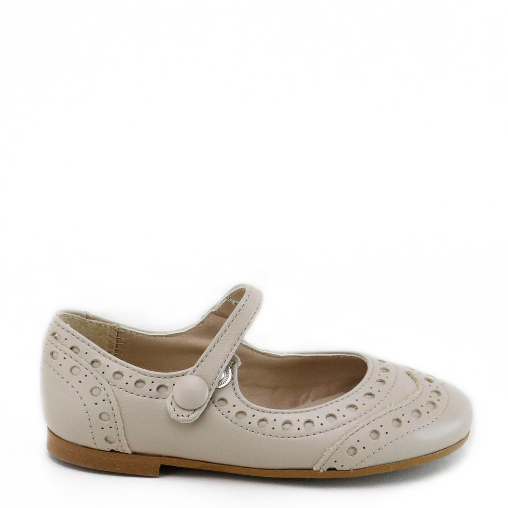 Papanatas Stone Leather Wingtip Mary Jane-Tassel Children Shoes