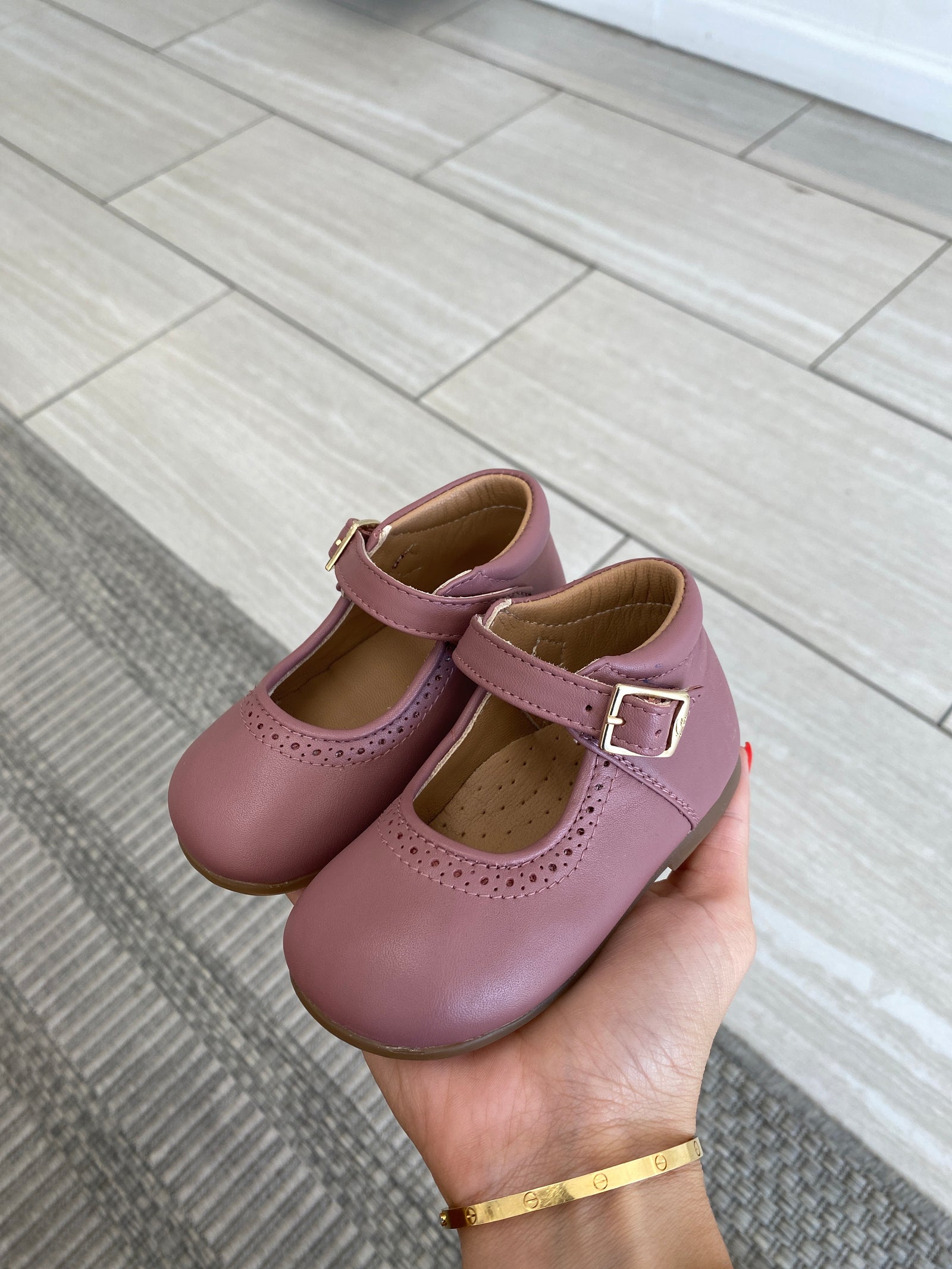 Papanatas Baby Pink Perforated Baby Shoe-Tassel Children Shoes