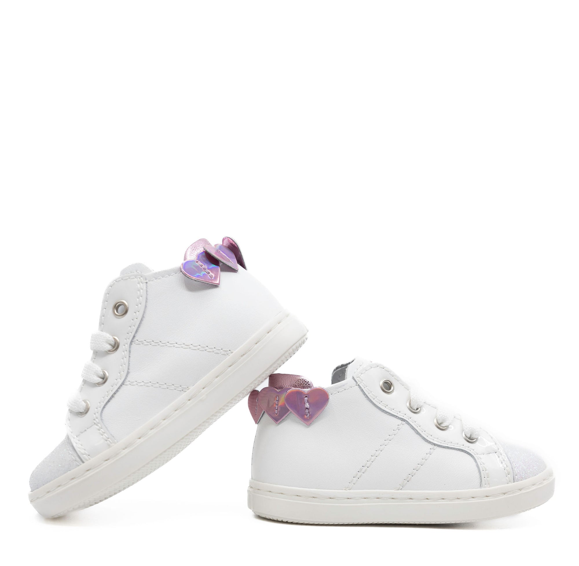 Beberlis White Hearts Sparkly Baby Sneaker-Tassel Children Shoes