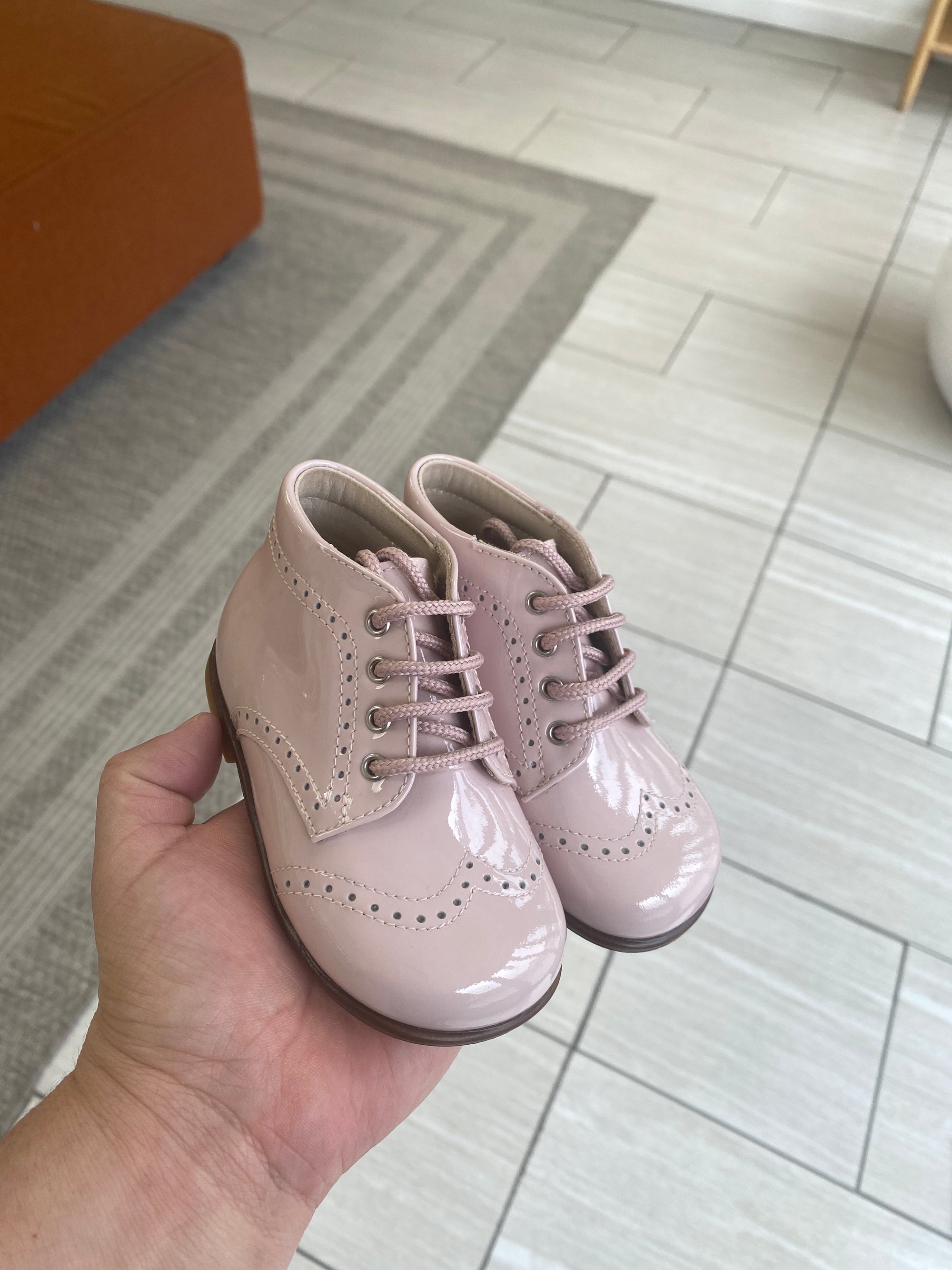 Beberlis Pink Patent Baby Bootie-Tassel Children Shoes