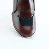 Papanatas Dark Brown Crown Embroidered Loafer-Tassel Children Shoes
