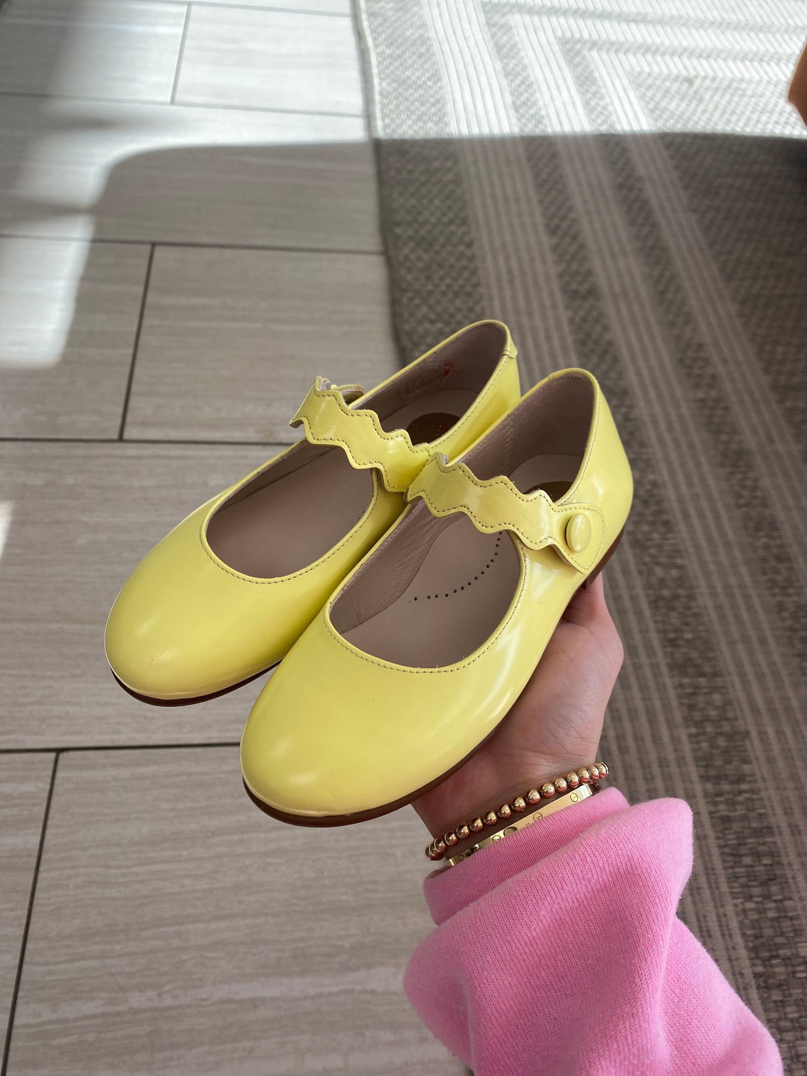 Beberlis Sunshine Scalloped Mary Jane-Tassel Children Shoes