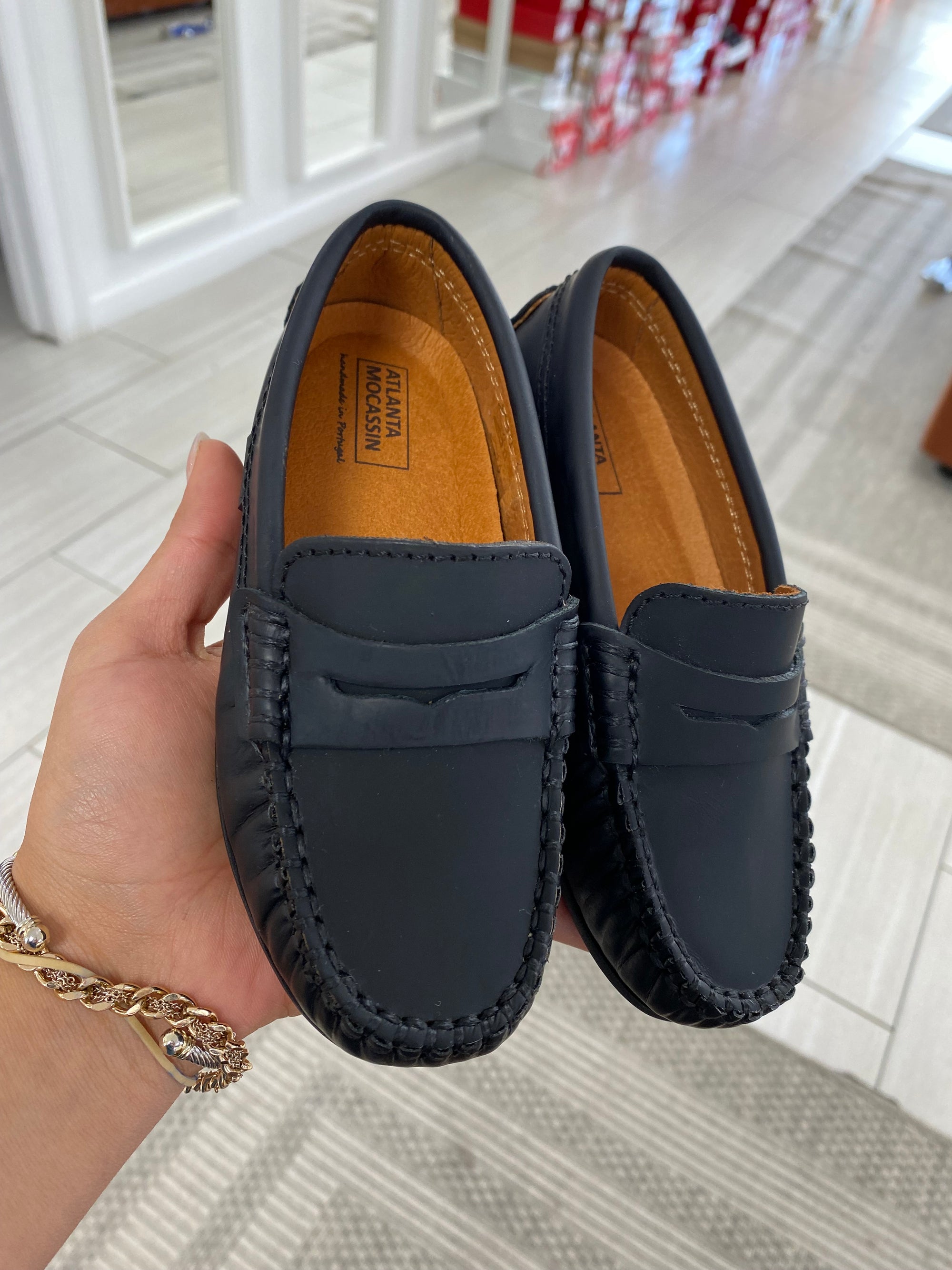 Atlanta Mocassin Black Gum Penny Loafer