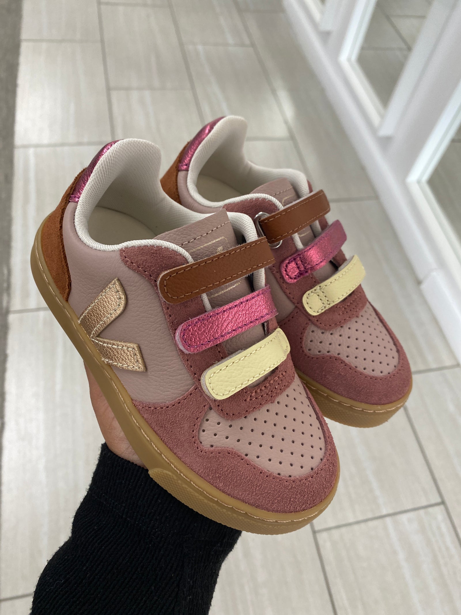 Veja Babe Platine Velcro Sneaker-Tassel Children Shoes
