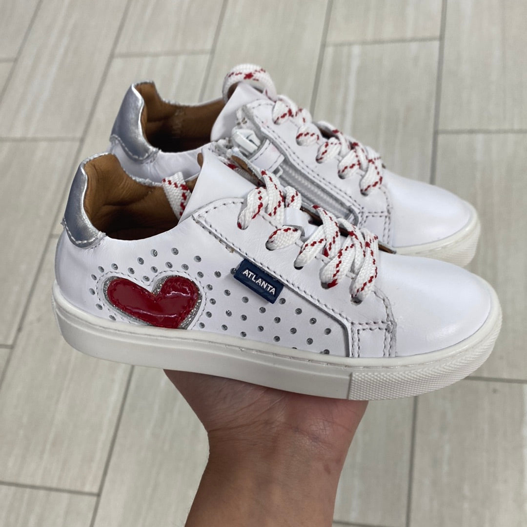 Atlanta Mocassin White Heart Sneaker-Tassel Children Shoes