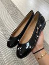 Papanatas Black Patent Flower Pearl Ballet Flat-Tassel Children Shoes