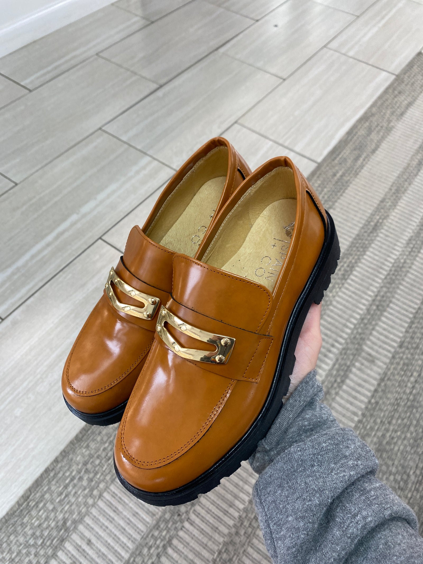 Spain+Co Luggage Metal Penny Chunky Loafer-Tassel Children Shoes