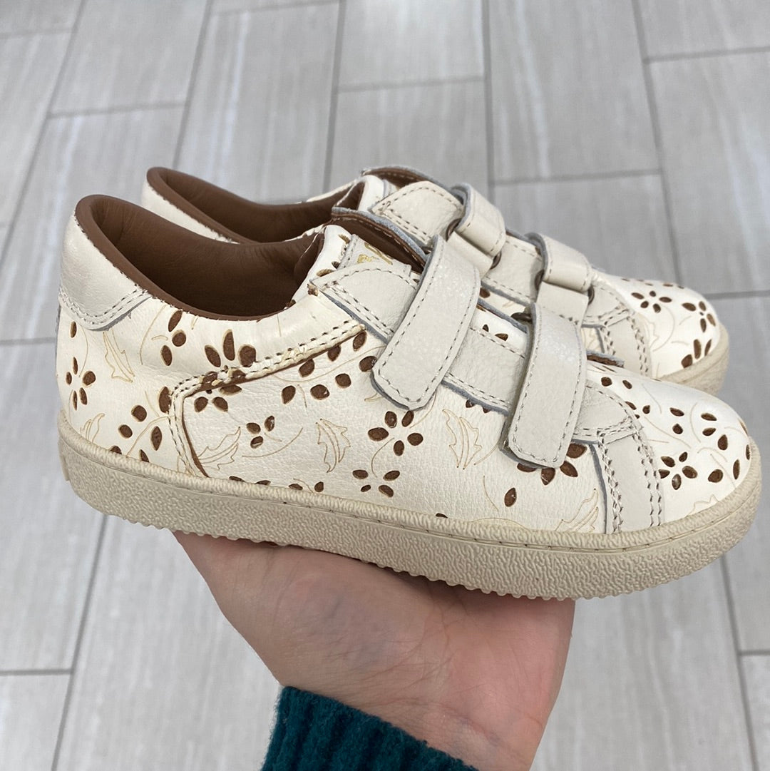Pepe Cream Stamped Velcro Sneaker-Tassel Children Shoes