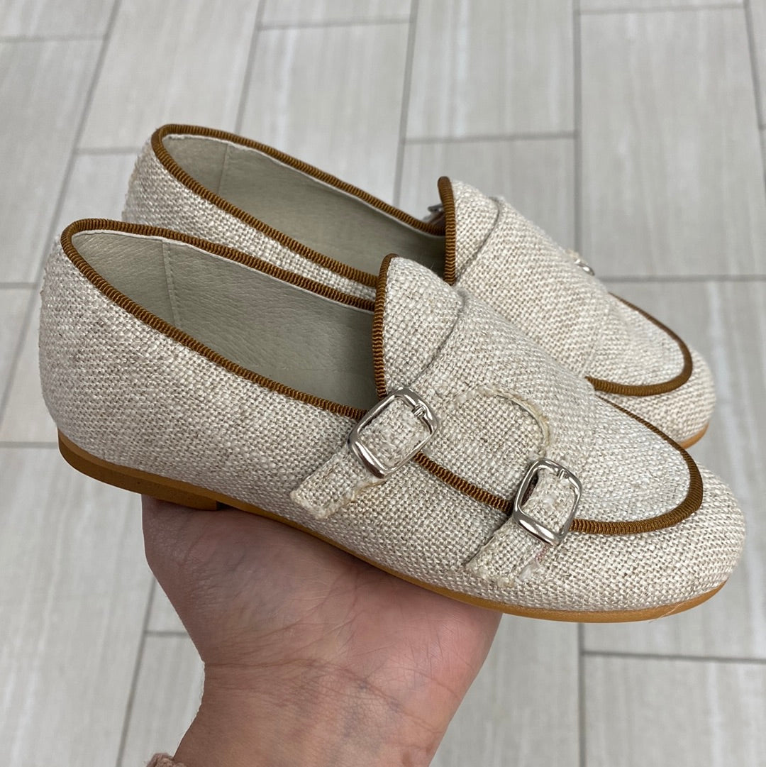 Sonatina Linen Double Monk Loafer-Tassel Children Shoes