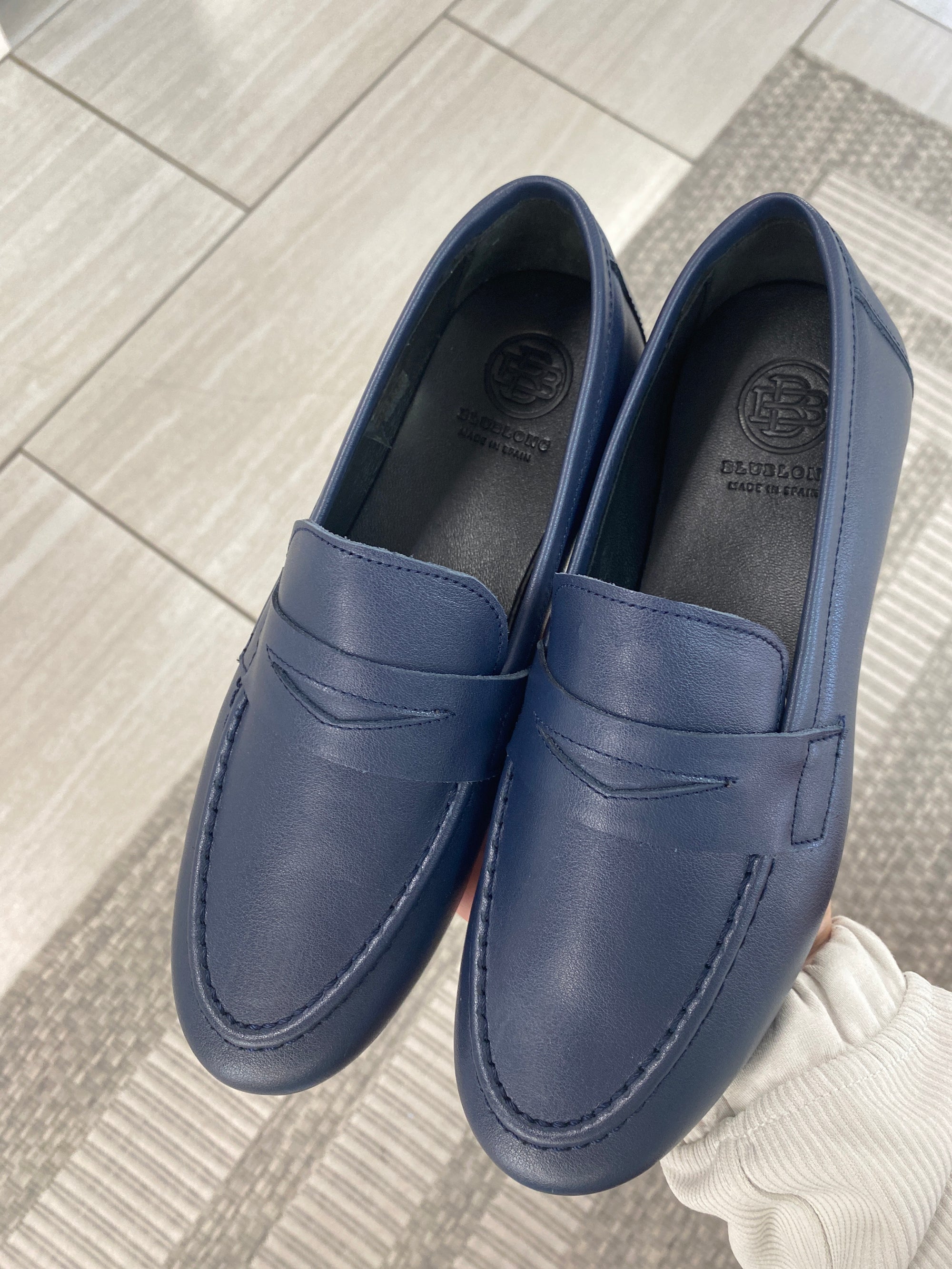 Blublonc Navy Penny Dress Shoe-Tassel Children Shoes