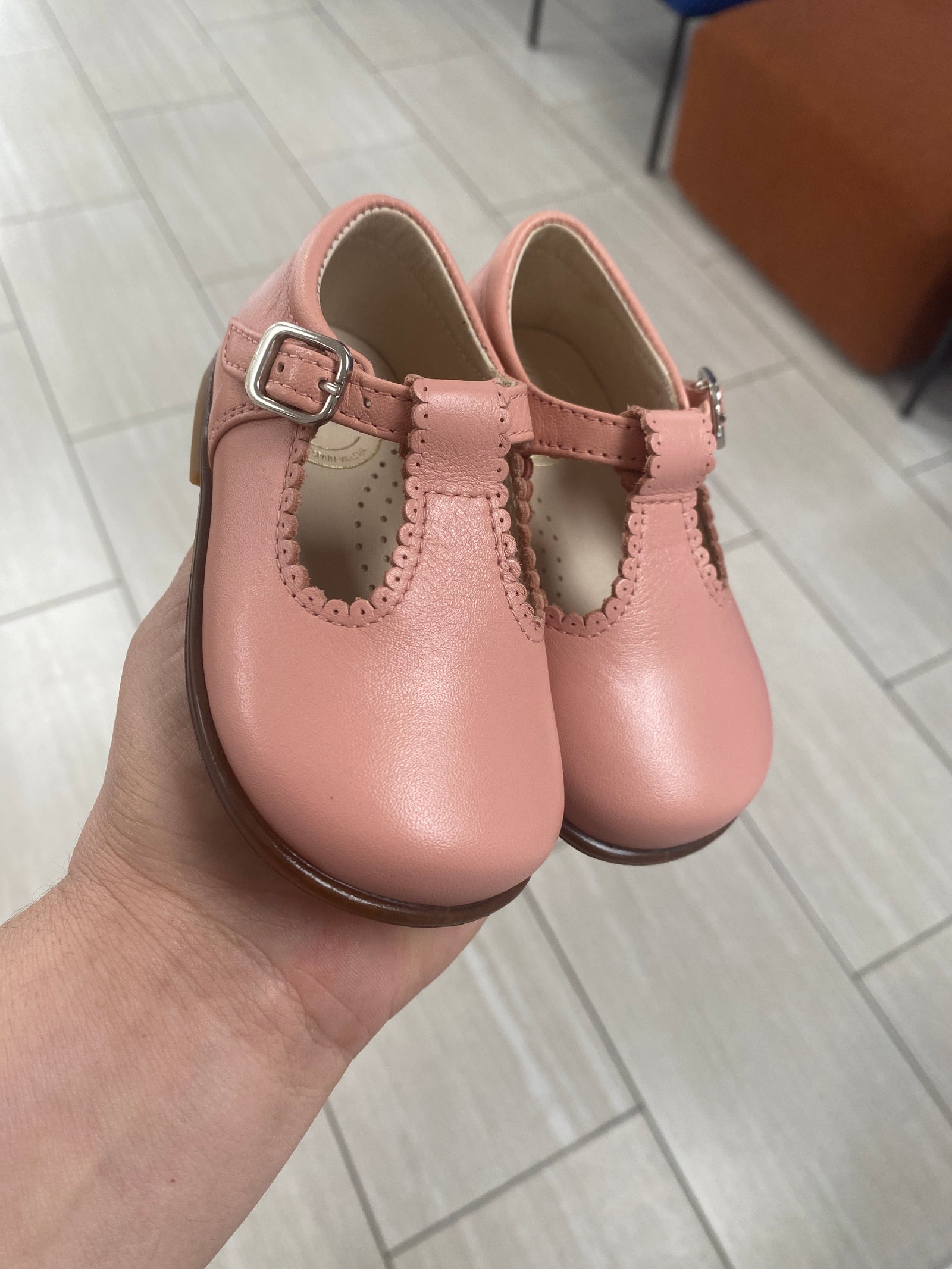 Beberlis Coral Scalloped T-Strap Baby Shoe-Tassel Children Shoes