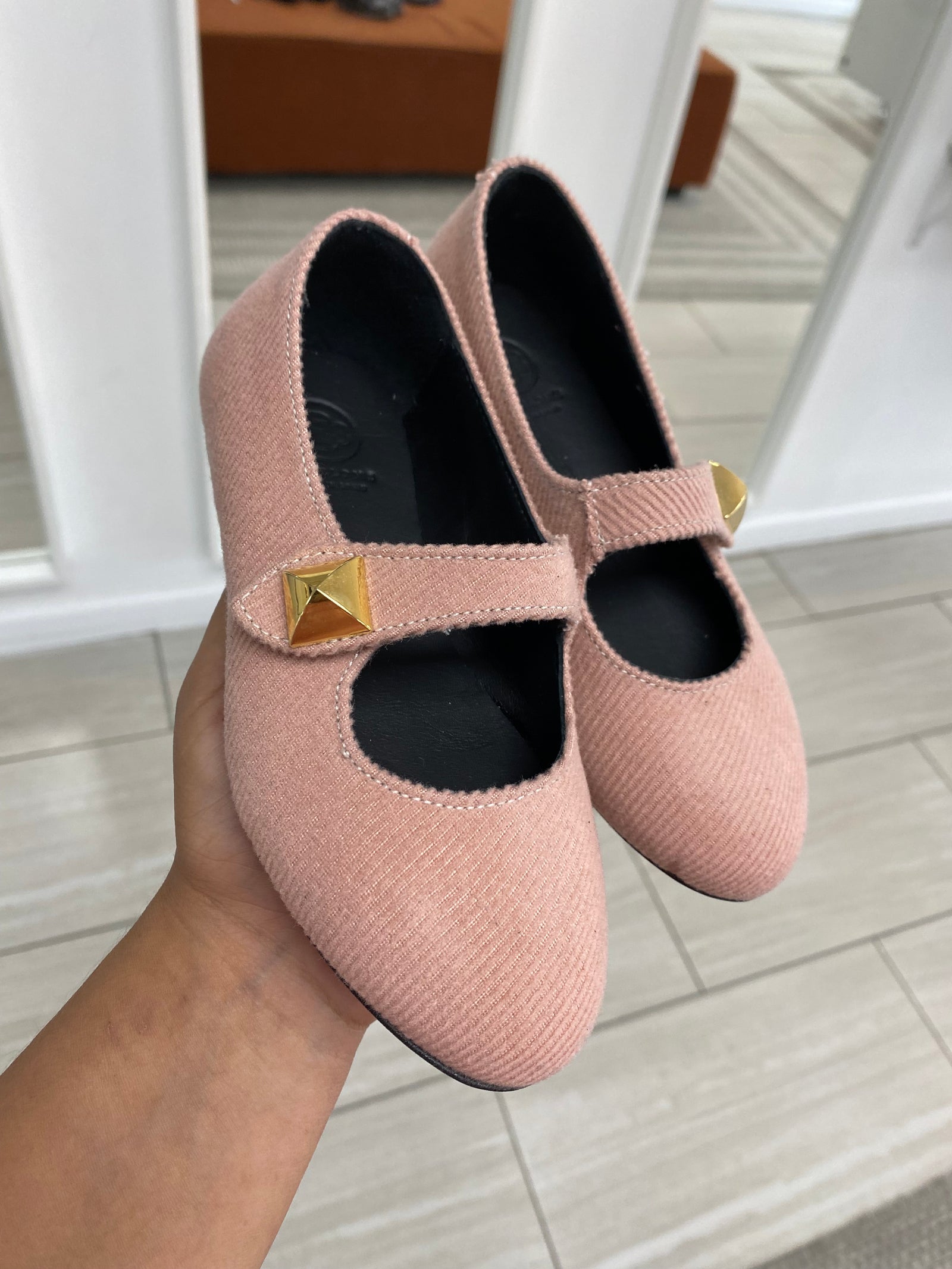 Blublonc Rose Wool Stud Mary Jane-Tassel Children Shoes