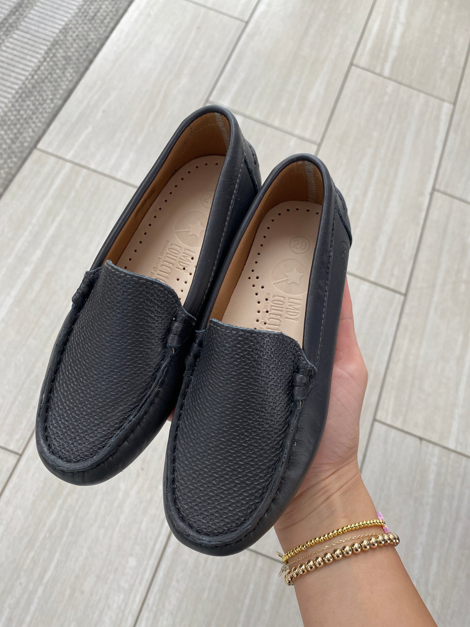 LMDI Dark Gray Loafer-Tassel Children Shoes