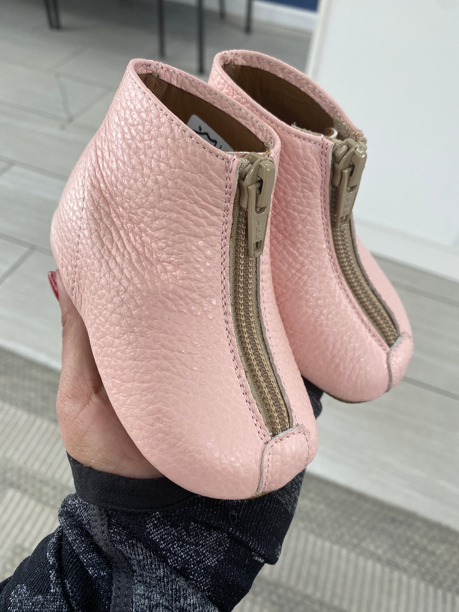 Pepe Rose Pebbled Zipper Bootie-Tassel Children Shoes